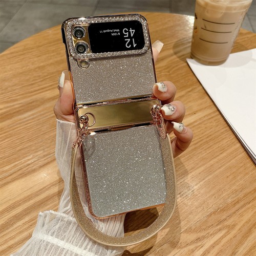 Luxury Bling Glitter Hinge w/ Wrist Strap Case For Samsung Galaxy Z Flip 6 5 4 3 - Bild 10 von 27