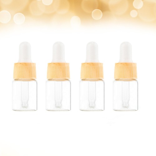 4 Pcs Wood Grain Dropper Bottle Small Glass Bottles Travel Essential Oil - Picture 8 of 11