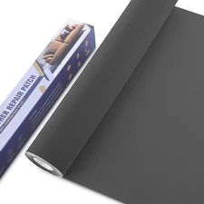 OAZ Self-Adhesive Leather Repair Patch, 16x63 Inch for Furniture Car, Black Gray