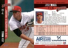 Josh Wall 2015 Choice Indianapolis Indians #26 RC Card FREE SHIP *AutographDen*