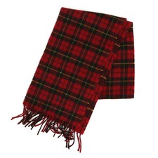 Polo Ralph Lauren 2-Face Lambswool Scarf Made in Italy - Plaid Red -