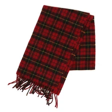 Polo Ralph Lauren 2-Face Lambswool Scarf Made in Italy - Plaid Red -
