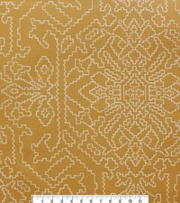 Fabric Free Spirit Soul Gold Yellow White Geometric Geo Print 54" W Outdoor BTY