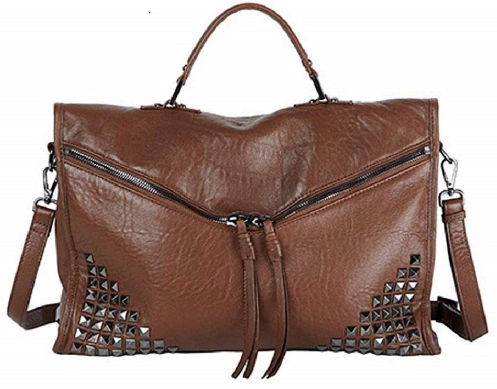 トートバッグ JILLSTUART New V Brown Leather Shoulder BAG 4BUK172 JILL by JILLSTUART Stud Brown Tote Leather Shoulder Bag | eBay