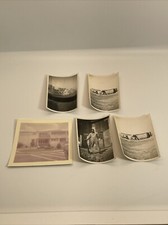 Vintage Lot Of 4 Photographs Military Base Buildings Soldier KG JD