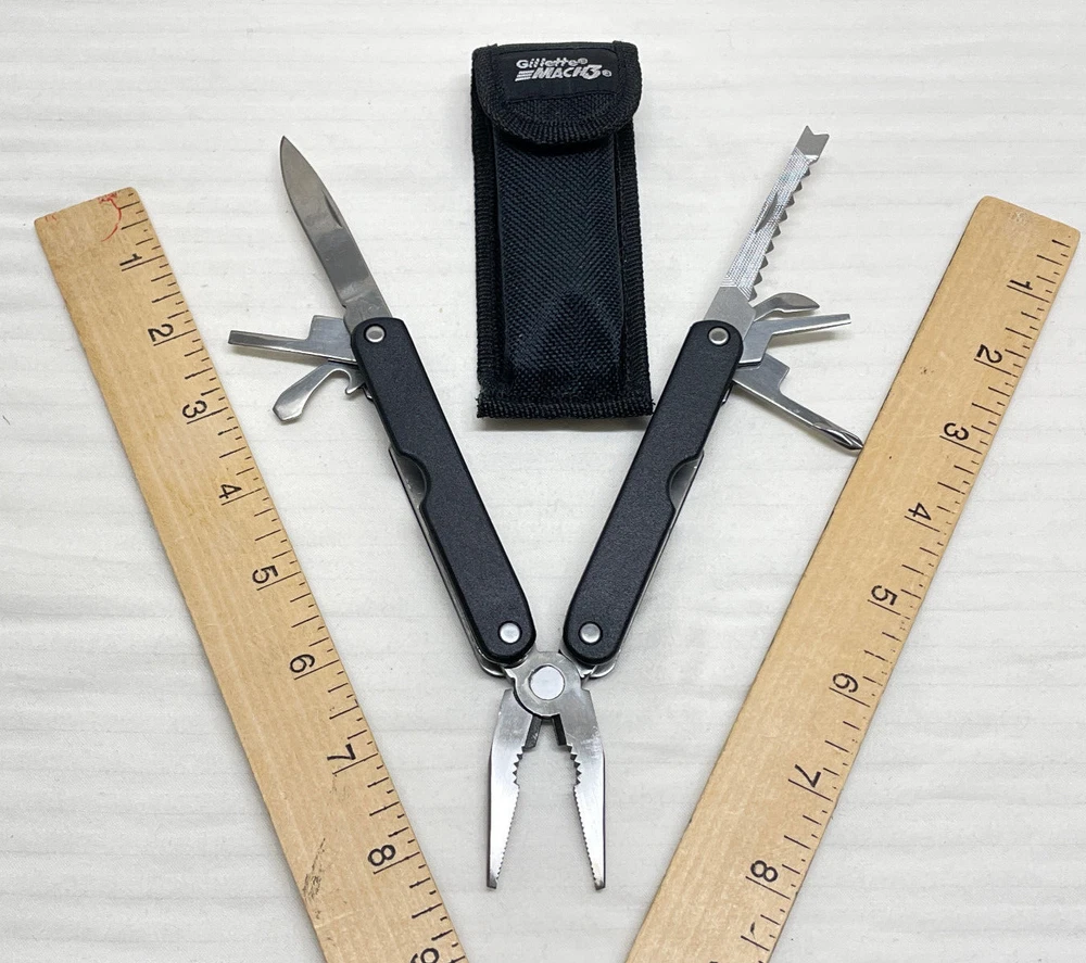 Multi-Tool Multitool Mountain Quest (9-in 1) Black w/Mach 3 Sheath Camping Handy