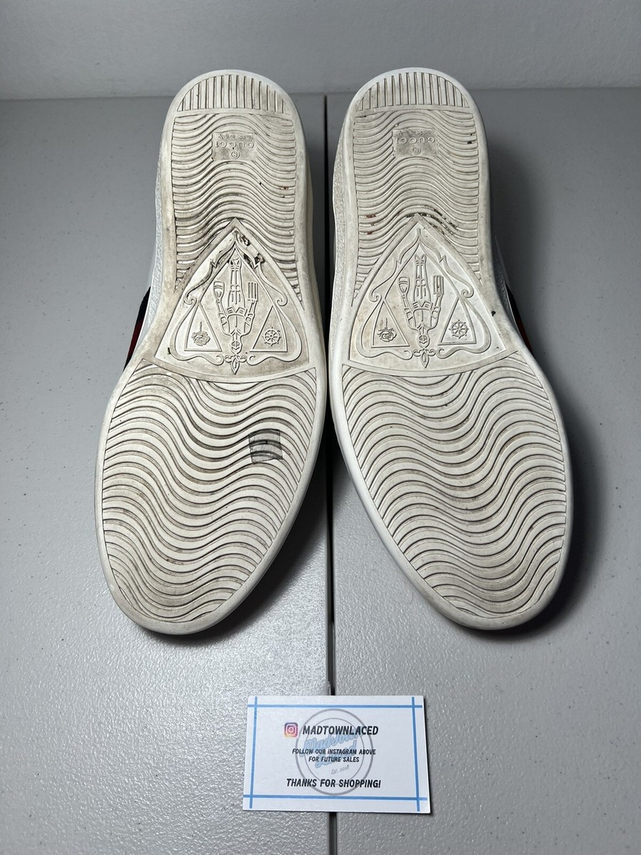 GUCCI 11G/11.5US White Ace Low Top Tiger Patch Sneakers | eBay
