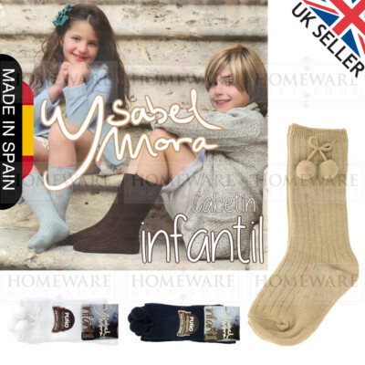 MÄDCHEN JUNGEN SPANISCHE BOMMELSOCKEN 3/4 LÄNGE DESIGNER KINDER BABY HERGESTELLT IN SPANIEN