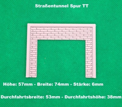 Straßentunnel Tunnel  Spur TT - 3D Druck PLA - Farbe Grau
