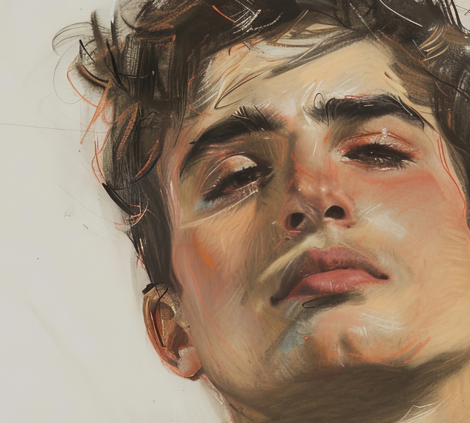 Bold Confident Man Portrait, Oil Painting Print 5"x7" on Matte Paper