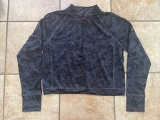 Womens Size Medium Spyder Active 1/2 Zip Pullover Top Black Camo