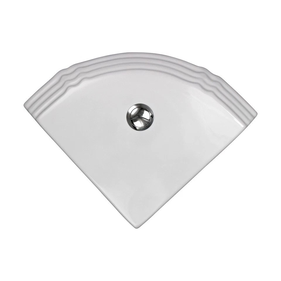 Tanque de vaso sanitário branco canto descarga dupla Sheffield cerâmica branca Renovators Supply - Imagem 4 de 4