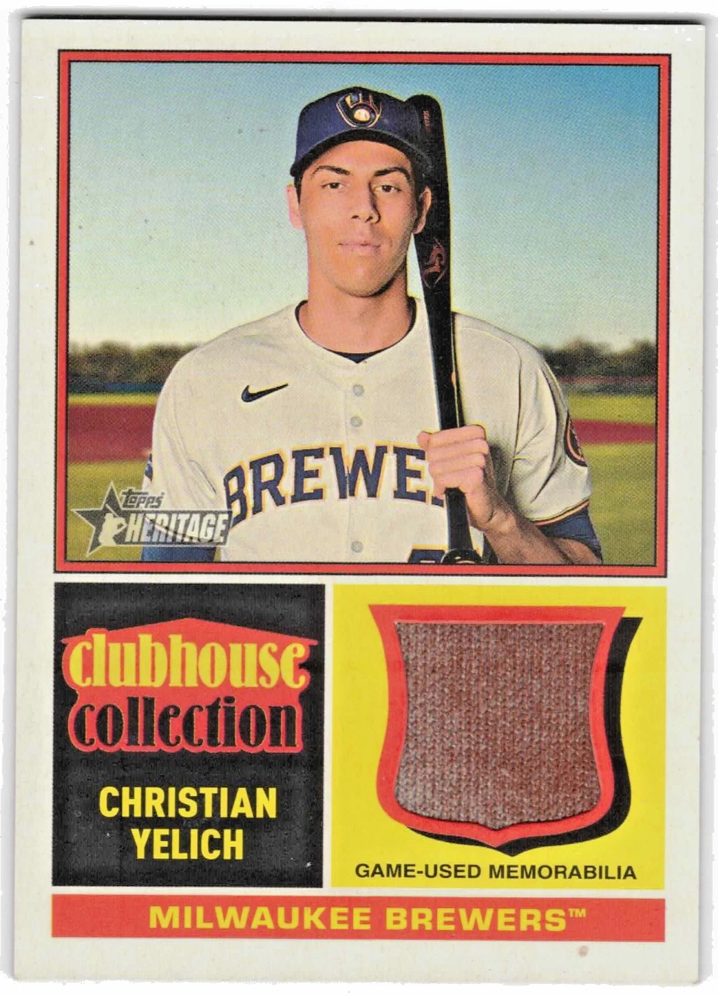 2025 Topps Heritage Clubhouse Collection Jersey Relic Christian Yelich CCR-CY