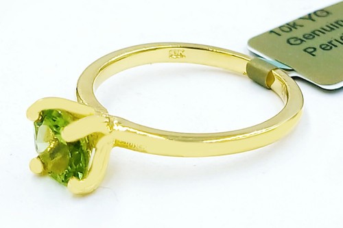 GENUINE 1.20 Cts PERIDOT SOLITAIRE RING 10K SOLID GOLD - Free Appraisal - NWT - Picture 6 of 7