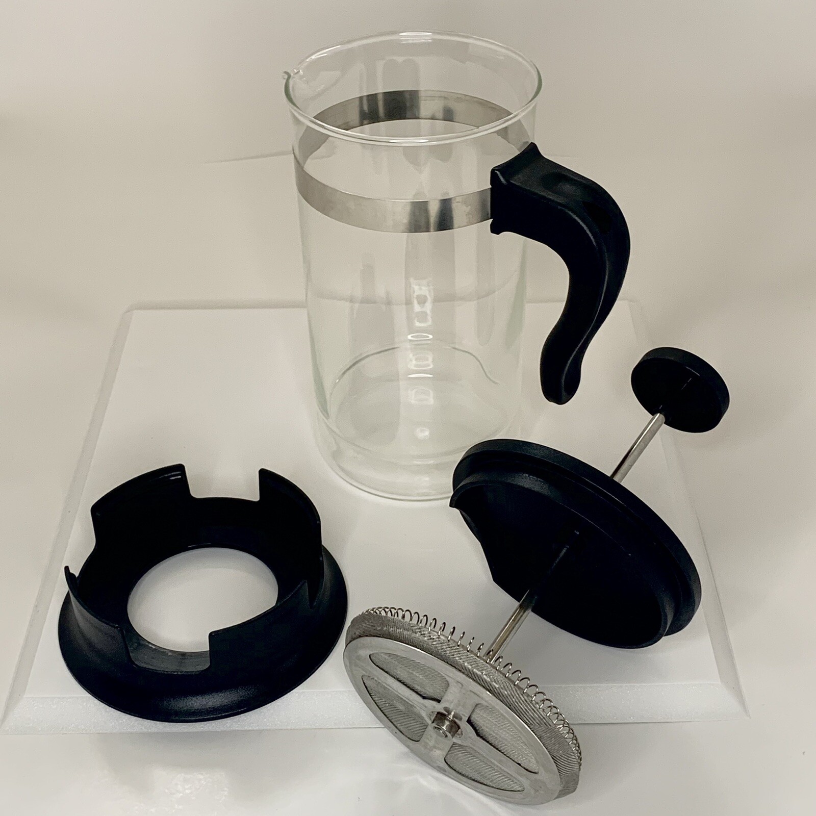 IKEA Upphetta French Press Coffee Maker Glass Plastic Stainless 34 oz