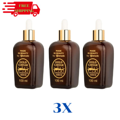 3X Amado Gold Caviar Concentrate Serum Reduce Brighten Skin Wrinkles Dark Spots