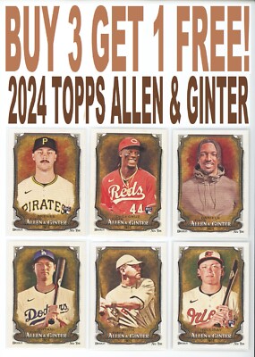 2024 Topps Allen & Ginter (BUY 3 GET 1 FREE) You Pick/Complete Your Set 201-350