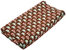 SKIP HOP Pink Elephant Jersey Baby Changing Pad Cover, Brown, Pink, Blue