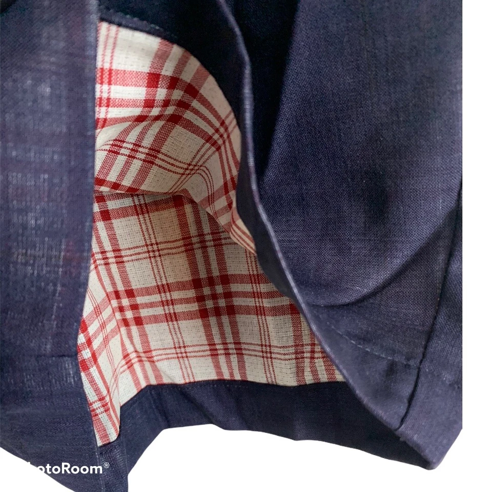 Pantalones Cortos Raf Simons Para Hombre Talla 50 (Cintura 35) Mezcla Lana Azul A Cuadros Plisados Delanteros Foto 2 de 4