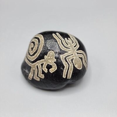 Peruvian Nazca Lines Peru Black Stone Black With Carved Designs