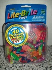 Hasbro Lite Brite Pegs in Resealable Container 40 Power Pegs ALSO Included. NEW.