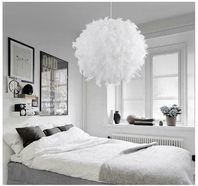 Modemn Home Bedroom Feather Ceiling Pendant Droplight Parlor Hanging Lamp Decor Ebay