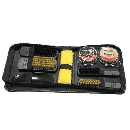 8 in 1 Stiefel Schuhputz Politur Reinigungsbürsten Set in Reisetasche