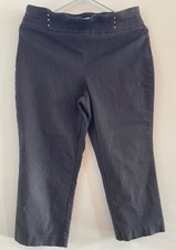 JM Collection Macy  s Embellished Medium Tummy Control Stretch Grey Capri Pants