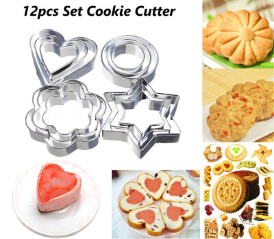 12 Herz Keksausstecher Metall Keksform Kuchen Gebäck Backform Fondant Handwerk