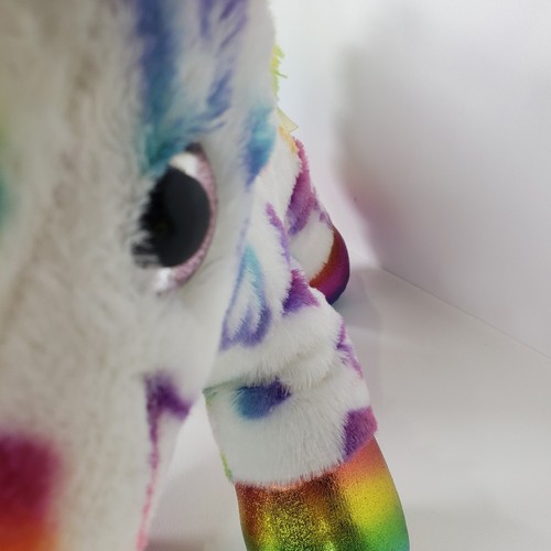 Juguete de peluche suave corazones ojos brillantes rosa de felpa unicornio blanco MTY International - Imagen 12 de 17