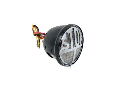 Highway Hawk Rear Light ''Stop'' Black LED with E-Mark and License Plate Light