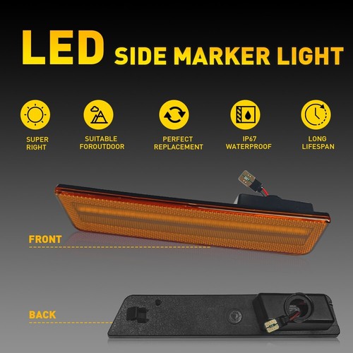 4X AUXITO Amber Side Red LED Marker Lamp Lights For Dodge 2008-2014 Challenger - Picture 7 of 12