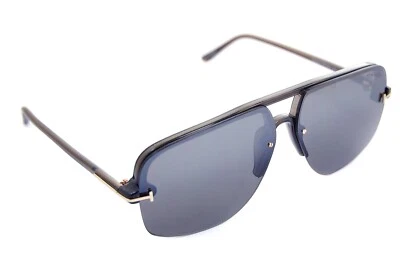 Tom Ford HUGO-02 Hommes Soleil TF1003 51B 63mm Grand Carré Gris Fumée Miroir - Photo 1/4