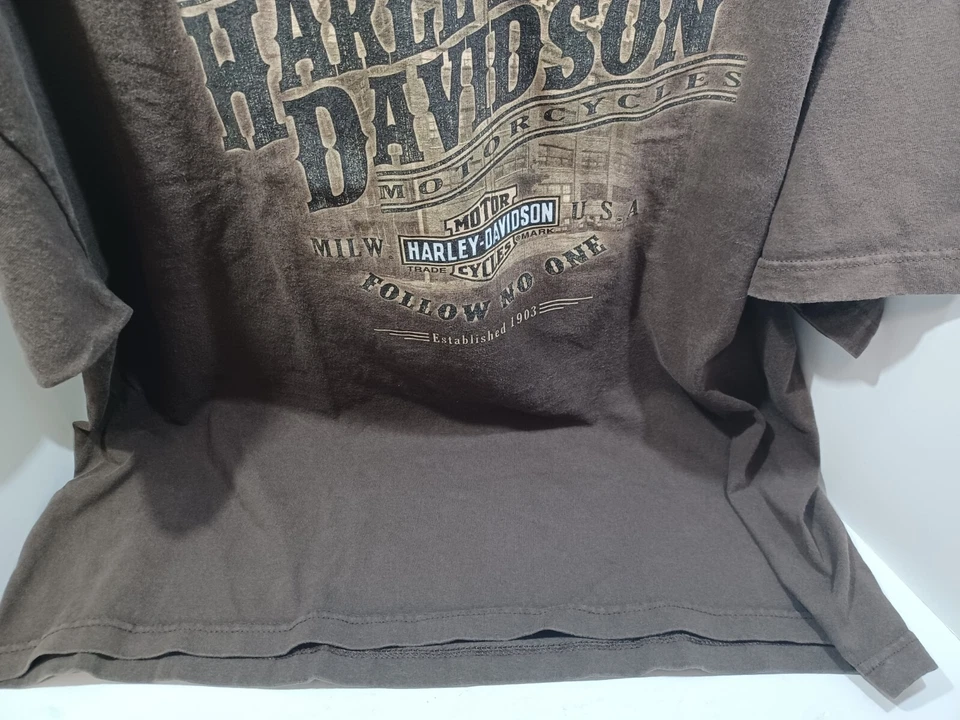 Camiseta De Colección Harley Davidson Follow No One Apol’s HD Raymond Minn. Marrón 2XL Foto 2 de 4