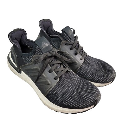 Adidas Ultraboost 19 EF0928 Black/White Running Shoes Lace up Size 7Y or 8.5 W
