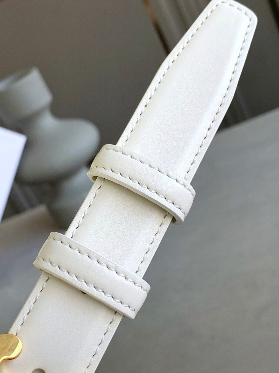 Celine woman's belt classic in genuine calfskin White 85