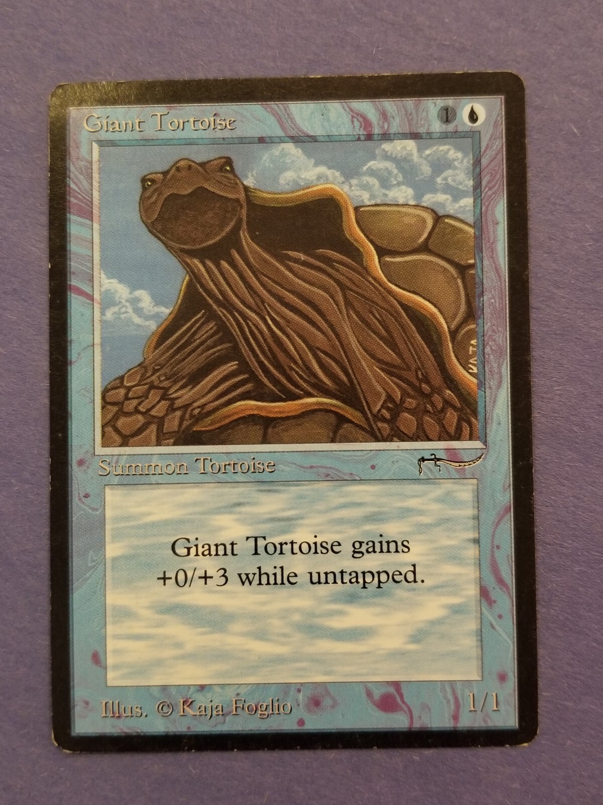 Giant Tortoise (Dark) Arabian Nights PLD Blue Common MAGIC CARD