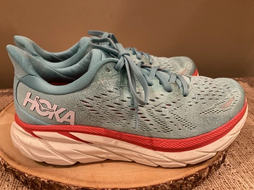 Hoka One One Clifton 8 Women’s Size 7.5 Blue Running Athletic Shoes 1119394 AEBL