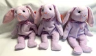 LOT of 3 VTG Floppity Bunny Rabbit Rare Retired Ty Beanie Babies Mint Tag