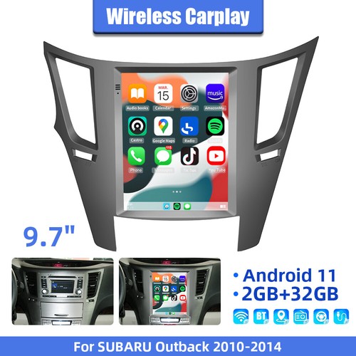 9.7'' Carplay Android 11 Car Stereo Radio GPS For Subaru Outback Legacy 2010-14 - Picture 1 of 12