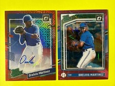 2023 Donruss Optic Orelvis Martinez Red Prizm Rated Rookie Auto /49 +  Pink /79