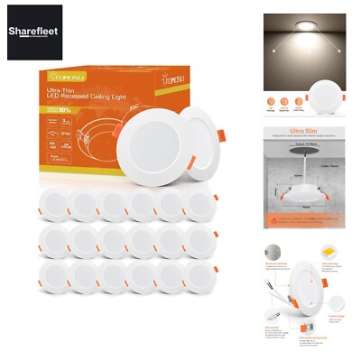 Tomosu LED recessed spotlight 230V flat, LED spot 5W 450LM, IP44 recessed lights...