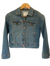 Old Navy Kids Girl Denim Tucker jean Jacket Blue Button Down Long Sleeve L 10 12
