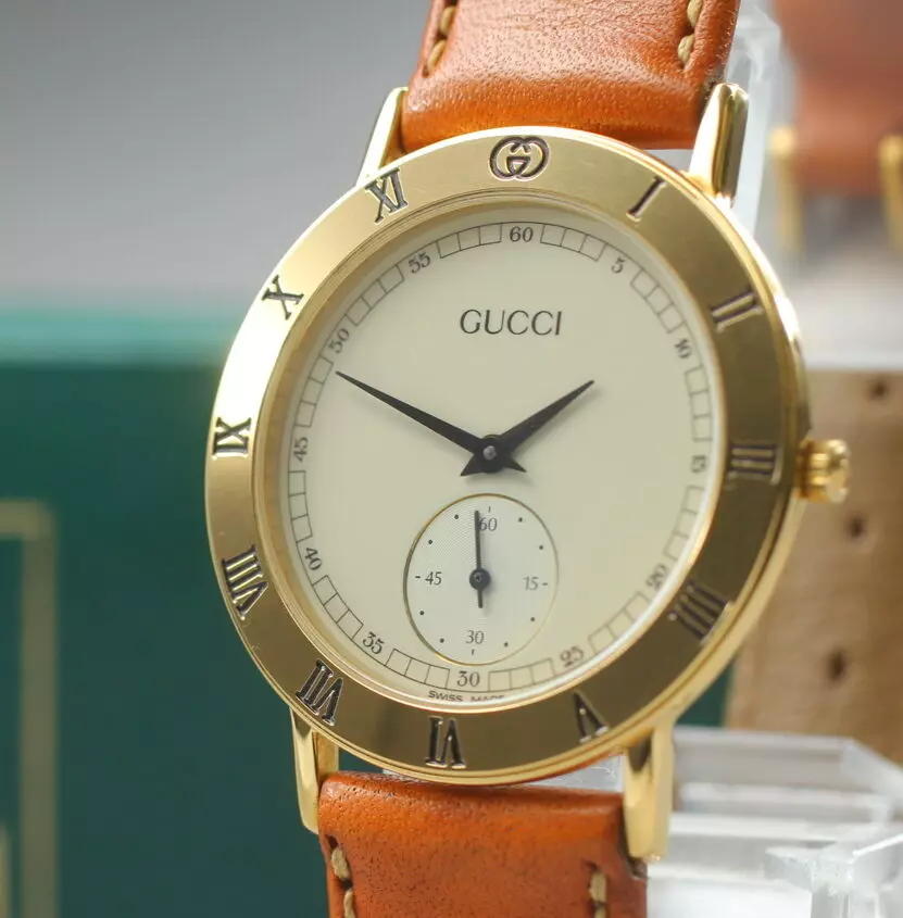 [NEUF avec étui] Montre Homme Gucci 3000.2.M Petite Seconde 33mm Cadran Crème Quartz