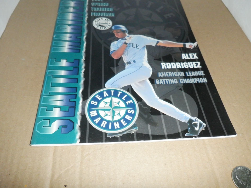 1997 Programa de Entrenamiento de Primavera Seattle Mariners Alex Rodríguez Cubierta MLB Béisbol Foto 3 de 4