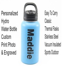 Personalized Insulated Sports 18/32oz Hydro Water Bottle Custom Print Engraved
