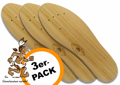 3 Pairs Cedar Soles - Cedar Soles - Wooden Insoles