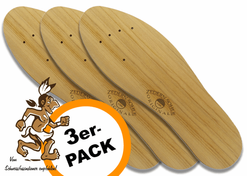 3er-Pack Zedernsohlen - Die Originalen Einlagen vom Schweißfußindianer - Bild 1 von 2
