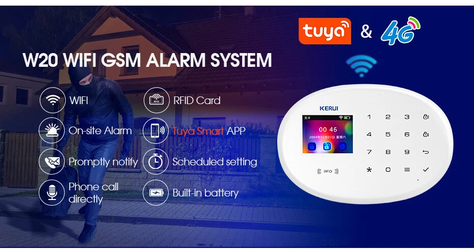 WiFi GSM Home 4G GSM WIFI Alarm Security System Burglar Tuya with Accessories - Image 3 of 4