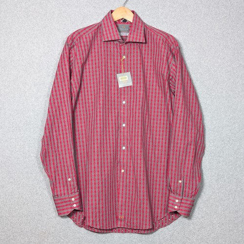Camisa con botones Thomas Dean para hombre talla XL roja a cuadros nueva precio de venta sugerido por el fabricante 125 USD - Imagen 2 de 12